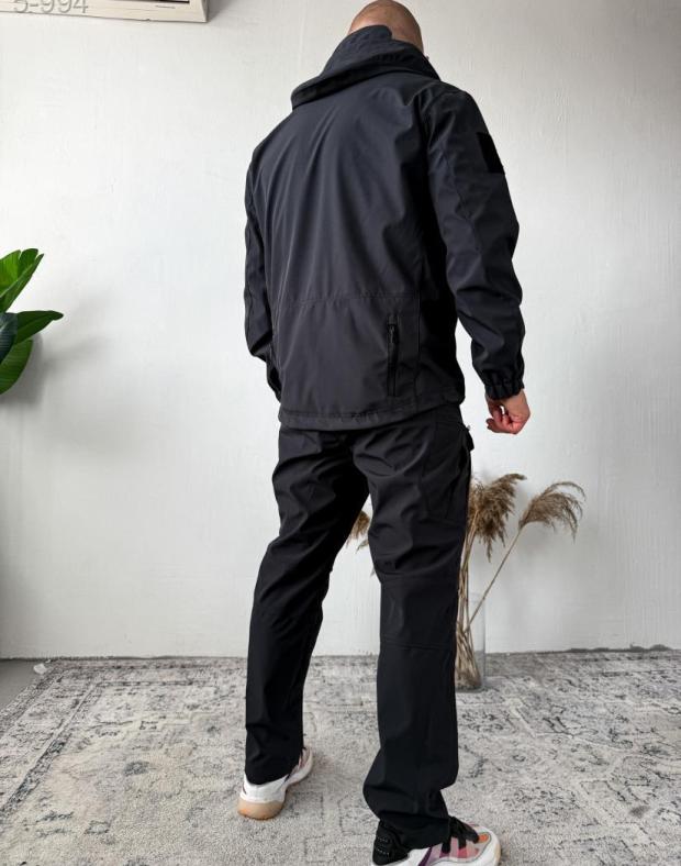 Спортивный костюм мужской графитовый soft shell демисезон - Фото 6