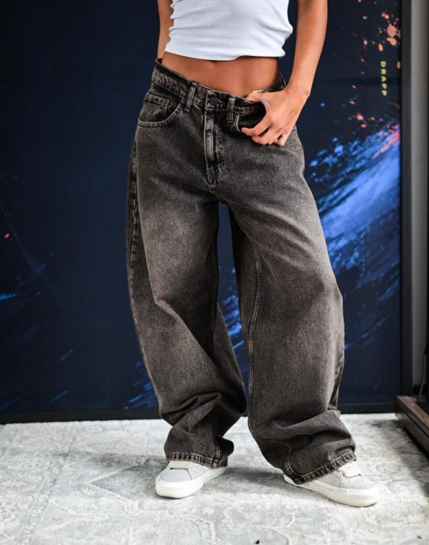 Джинси жіночі сірі baggy денім