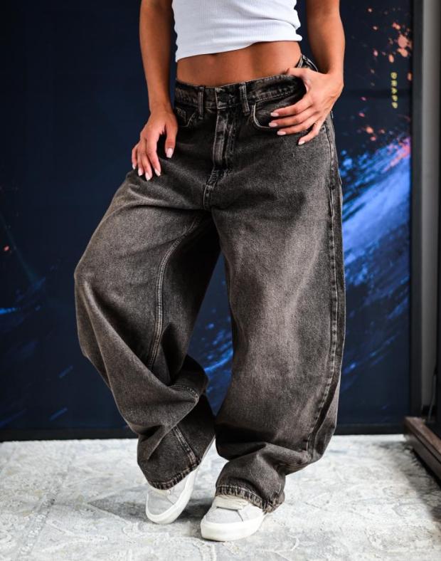 Джинси жіночі сірі baggy денім