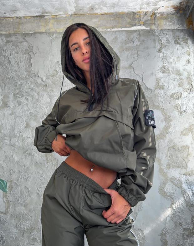 Женский спортивный костюм DRAPP хаки, демисезонный, с капюшоном - Фото 5